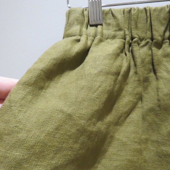 NICOLE PURDY The Classic Short in Khaki Brown Linen Boho Minimalist - Size XS - Picture 6 of 12